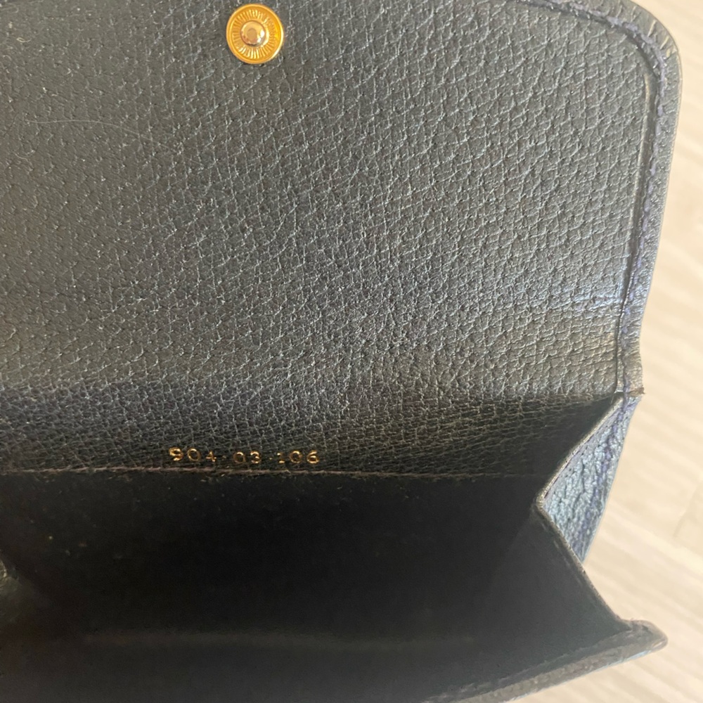 Gucci Navy, Red & Beige Canvas Leather Bifold Wallet - Picture 3 of 5